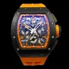 Jf RichdsMers Watch Factory Superclone 95 RM 011 Arancione Ceramica Edizione limitata Moda Tempo libero Polso sportivo