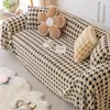 Housses de chaise d'hiver de luxe en peluche, couvre-canapé en treillis, serviette en tissu, chaude, tout compris, universelle, moderne, couverture de coussin, tapis