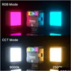 Ciągłe oświetlenie RGB Kieszonkowe LED LED LIGAKA ŚMINOWALNA PNOGRAFIK PANEL O STUDIO LAMPA WŁĄCZONA 2500K-9000K dla kamery YouBute Vlog Live Dhple