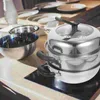 Double Boilers Layer Stainless Steel Steamer Braiser Pan With Lid Nonstick Cooking Pot Metal