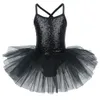 Ballerina Fee Prom Party Kostuum Kids Lovertjes Bloem Jurk Meisjes Dans slijtage Gymnastiek Ballet Turnpakje Tutu Jurk 240111