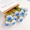 Other Arts and Crafts 1PC Knitted Flower Rose Tulips Daisy Fake Flowers Bouquet Wedding Party Decoration Hand Knitting Crochet Woven Flower Bouquet YQ240111