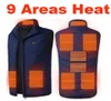 Outdoor TShirts 9 Areas Heated Vest Men Electric USB Waistcoat Woman Coat Feather Thermal Jacket Heating Gilet9134811