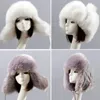 Berets Winter Earflap Hat Fashion Female Warm Non-Shedding Girls Faux Fur Ushanka Hats Lady Mountain Climbing Ski Headgear
