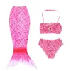 set 2020 new children's threepiece mermaid swimsuit bikini set new hot cute girl swimsuit fishtail bikini swimsuit