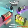 Original Vapsolo Super Vaper Disponibla Puff 15K Elektroniska cigarettånger Mesh -spole Laddar Luftflödesjustering Bästa kvalitetsvångar Puff Shisha Eu Warehouse