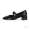 Dress Shoes Leopard Print High Heels Women's 2024 Spring Fashion Single Square Toe