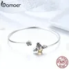 925 Sterling Silver Crystal Yellow Bee Bangle Cute Insect Bracelets for Women Birthday Gift Fine Jewelry SCB104 240110