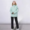 Combinaison de Ski pour femme couleur unie épaissie hiver Ski extérieur Snowboard veste coupe-vent imperméable chaud veste de Ski et pantalon de Ski 240111
