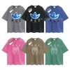 Мужская дизайнерская футболка Gu Винтажная ретро-стиранная рубашка Роскошные брендовые футболки Женская футболка с коротким рукавом Летние хлопковые футболки Хип-хоп Топы Шорты Одежда различных цветов-5