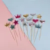 Fontes de festa 50 peças estrela colorida amor em forma de coração coroa bolo topper feliz aniversário cupcake crianças favores decoração de casa