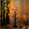 Halloweenowe dostawy Decor LED Birch Tree Black Duch with timer na stół domowy Dzieci Prezent Święta wakacyjna Orange La Drop Deli Dhbbv