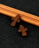 Naszyjniki wiszące Cottvo10pcs/partia Mały drewniany krzyż DIY Charms do biżuterii Making Rosary Naszyjnik
