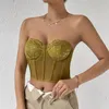 Débardeur en dentelle à volants pour femmes, Camisole d'été sans manches, dos nu, Sexy, transparent, rétro Chic pour dames