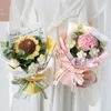 Other Arts and Crafts Knitting Bouquet Carnation Flower Creative Hand-Knitted Fake Flowers Knitted Handmade Flower Teacher's Day Valentine Gifts YQ240111