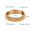 Bracelets Gent's President Bracelet Stainless Steel Watch Band Bracelet for Men Watchlink Bracelets Jewelry Golden 15MM Wide 8.8 Inches