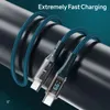 66W USB C To Type C Cable LED Digital Display Phone Quick Charge Cable 6A PD Fast Charging Cord For Samsung S24 S23 Xiaomi LG PC