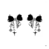 Boucles d'oreilles en Zircon avec nœud papillon, doux et Cool, bijoux de déclaration de tempérament