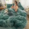 Copripiumino multico letto caldo invernale set di biancheria da letto in velluto di peluche lana cashmere visone pile copripiumino federa ragazze principessa 240111