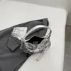 LEFTSIDE Silver Diamond Design Leather Crossbody Bags for Women 2023 Luxury Korean Fashion Underarm Bag Female Handbags 240110