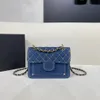 2024 New Chain Bag 23S Denim Bag Shoulder Bag Large Capacity Bag Mobile Phone Bag Designer Bag Noble Design Business Bag Fashion Bag Gold Thread Interwoven