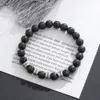 Personalized Stainless Steel Beaded Chain Name Engravd Bracelets for Men Customized Lava Tiger Eye Stone Bracelets Gifts for Him 240110
