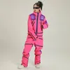 2024 Kvinnors skiddräkt Snowsuit Sport Women Ski Set Waterproof Hooded Woman Snowboard Jumpsuit bergskläder totalt 240111