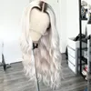 180% Ombre White Blonde Lace Front Wig Human Hair 32inchs Long HD Lace Frontal Wigs Virgin Loose Body Wave Wig for Women Pre Plucked