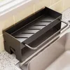 Kitchen Storage Rack Metal Waterproof Minimalist Style Accessories Cleaning Brushes Scouring Pad Faucet Sink Drain