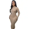 2024 designer sexy sem costas vestidos de malha mulheres plus size 3xl alargamento manga gola alta vestido de uma peça outono inverno roupas bodycon midi vestido festa club wear 8365