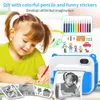 Adaptors Diy Printting Children's Camera with Thermal Paper Digital Photo Camera Selfie Kids Instant Print Camera Boy's Birthday Toy Gift