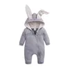 Spring Autumn born Baby Boys Rabbit Cartoon Hooded Rompers Infant Jumpsuits Easter Bunny Baby Romper Zipper born Clothes 240111