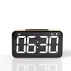 Modern LED Digital Clock Wooden Alarm Clock Snooze Display Time Electronic Desk Table Clock Home Office Desktop Alarm Clock 240110