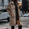 女性用ジャケットカジュアルウェア秋の冬のための暖かいミッドレングスオフィスの女性の服