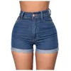 2022 azul escuro jean para mulheres casual sexy hip elevador cintura alta denim shorts mujer calças de brim curtas feminino