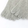 Superior Toe Seamel S Sweat-Aborbed Split Sport Sock Cotton Finger Mid Solid Tube 5Pair Five Breattable Men 240110