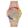 Часы в стиле хип-хоп Trend Explosive Flash Rainbow Sky Star Advanced Full Watch с цветным бриллиантовым корпусом