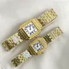 Square Women Small Watch Projektantka Diamond Women Watch Kobiety moda kwarc All Stal nierdzewna Super Luminous Watch Luksusowy zegarek Montre de Luxe