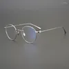 Güneş gözlüğü çerçeveleri Japon el yapımı titanyum gözlükler retro yuvarlak gözlükler çerçeve erkekler kadınlar basit moda miyopi reçete optik
