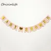 Hela ChicinLife 1Set Pink Lake Blue Baby Shower Banner Garland Kids Birthday Party Supplies Baby Shower Decoration Paper Bann2824