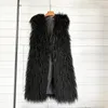 Faux Mongolia Sheep Fur Women Long Vest Colorful Warm Faux Fur Big Size Plush Coats Female Jacket Autumn Winter Furry Outerwear 240111