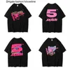 Designer-Modebekleidung Hip-Hop-T-Shirts T-Shirts Young Thug Star Same Sp5der 555555 Pink Tee Eagle Kurzarm-T-Shirt RSNV