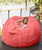 Camp Furniture Drop 180cm Giant Fur Bean Bag Cover Living Room Big Round Soft Fluffy Faux BeanBag Lazy Sofa Bed8766671