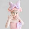 Toalha Princesa Touca de Cabelo Seco Menina Absorve Água e Limpa Rapidamente Seus Shampoos Lenço de Cabeça Chá de Bebê