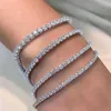 Bracelet de Tennis en argent Sterling 925 pour femmes, bijoux de mode de mariage, cadeau de fête entière, 3mm 4MM 5MM 17cm 19CM, S56502669