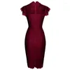 Casual Dresses Women Sexy Elegant Evening Party Date Lace Lady Sleeveless Slim Bodycon Bag Hip Pencil Vestidos Burgundy Black