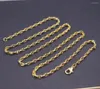 Chains Real Pure 18K Yellow Gold Chain Women Lucky 2.5mm Width Anchor Link Necklace 4.7g/55cm