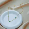 Collana girocollo a catena minuscola di nuova moda per donna Collana color oro 14k oro giallo verde CZ Collana gioielli femminili regalo di Natale