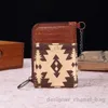 Korthållare Bomull och linne tryckt Western Women's Wallet Bohemian Card Bag Handväska T240111