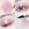 Glänsande ögonfoder kosmetika ljusare ögonlock flytande glitter eyeliner rose ögonskugga varar nonsmudge highgloss silkworm makeup 240111